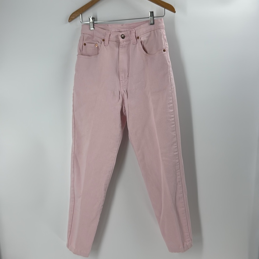Jordache jeans soft pink wash high waist five packet straight leg jeans size 12